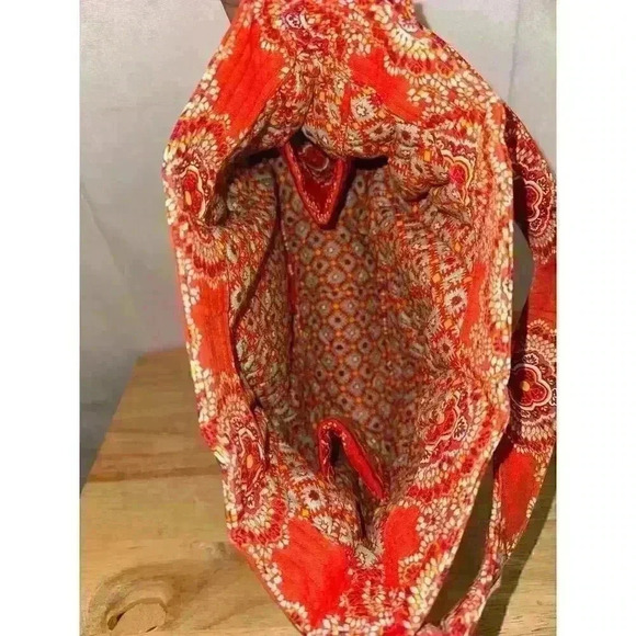 Vera Bradley Paprika Orange Quilted Shoulder Bag / Purse Side Pockets - Picture 4 of 9